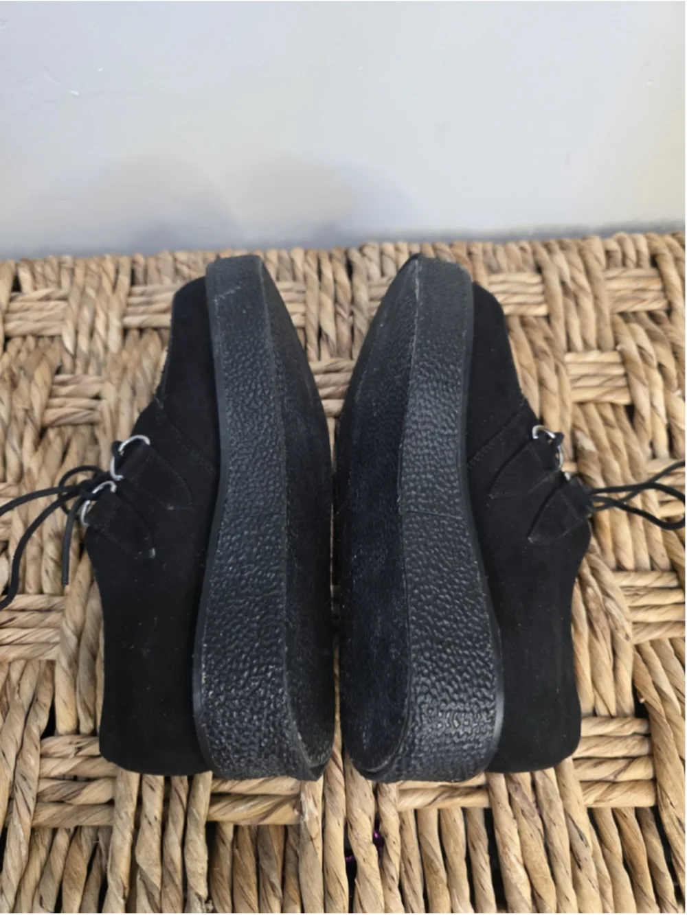 Mudd Black Patent Leather Platform Sz 6 M Chunky Textured Lace Up Solid Y2K Goth